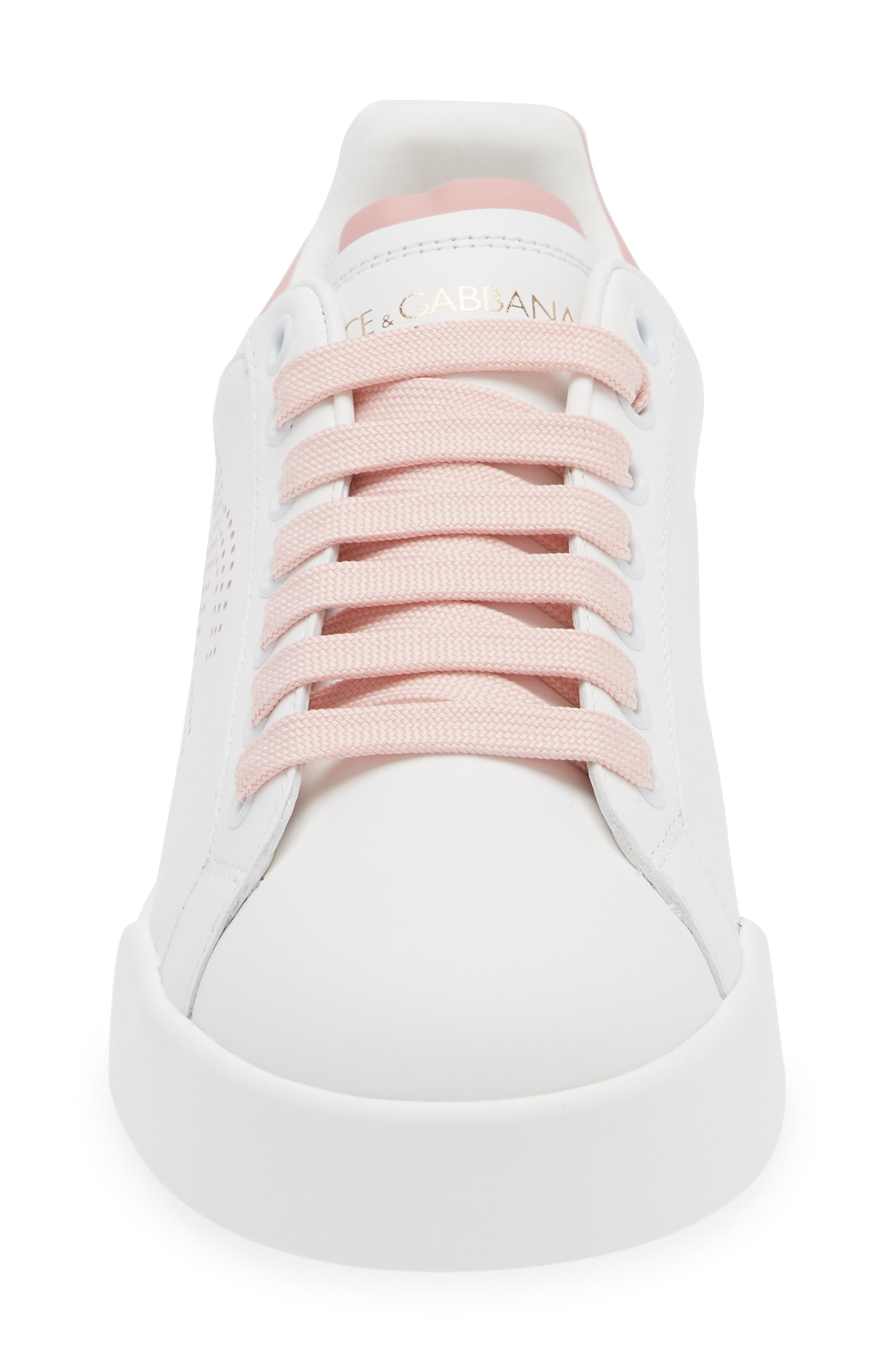 Dolce&Gabbana Portofino Sneaker in Bianco/Rosa at Nordstrom - 4