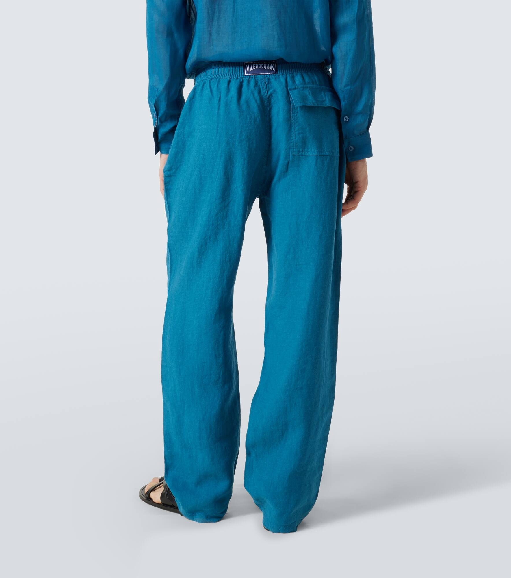 Linen wide-leg pants - 4