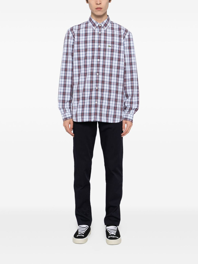 LACOSTE logo-appliqué plaid shirts outlook