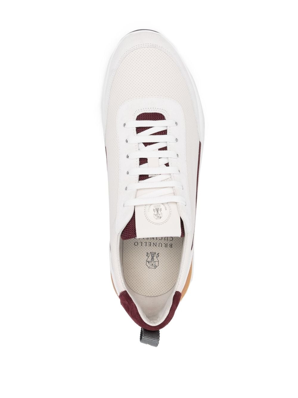 colour-block panelled leather sneakers - 4