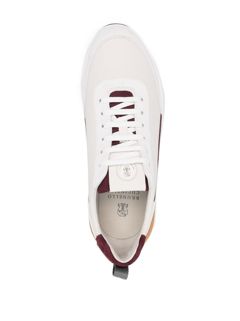 colour-block panelled leather sneakers 4