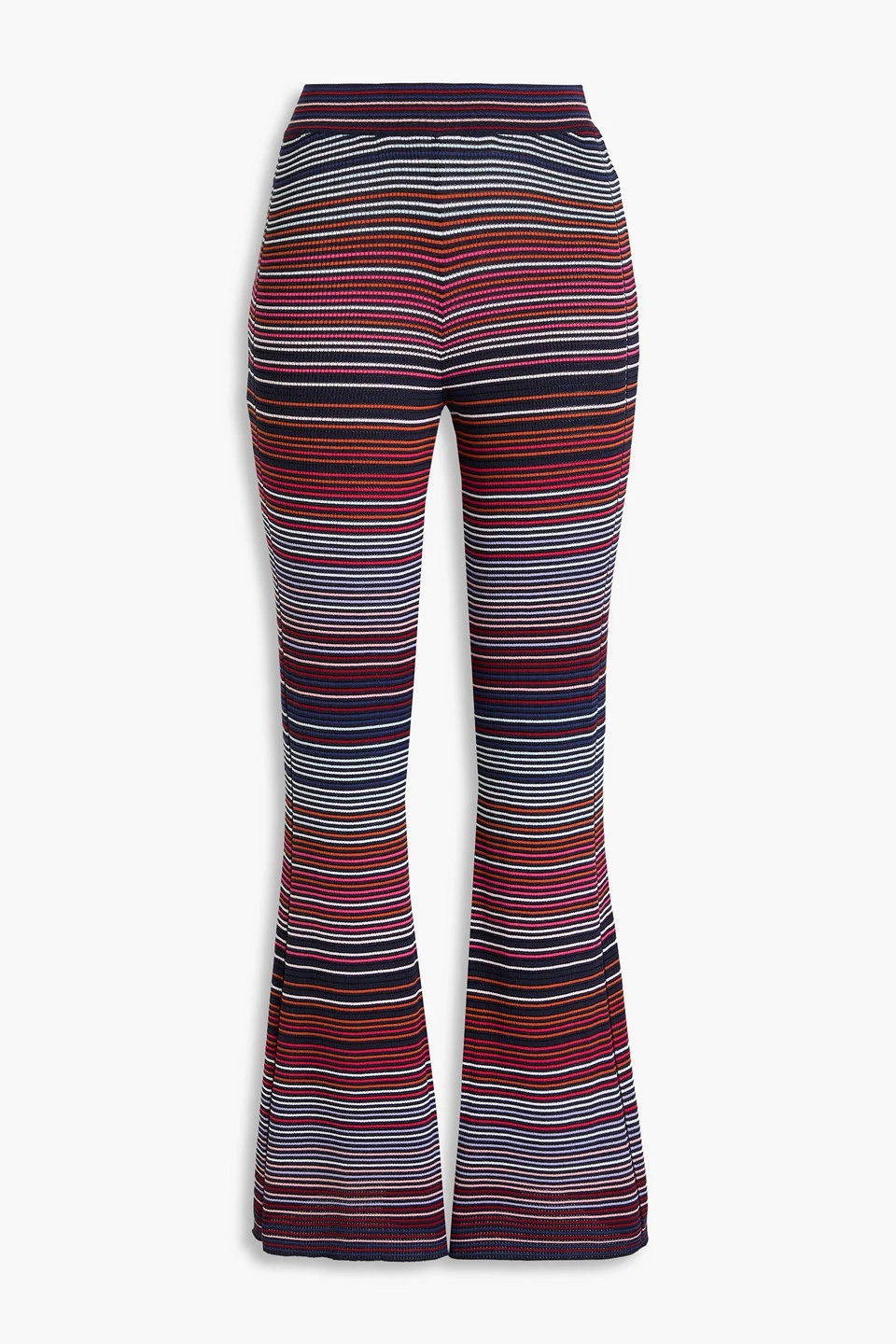 Striped cotton-blend flared pants - 1