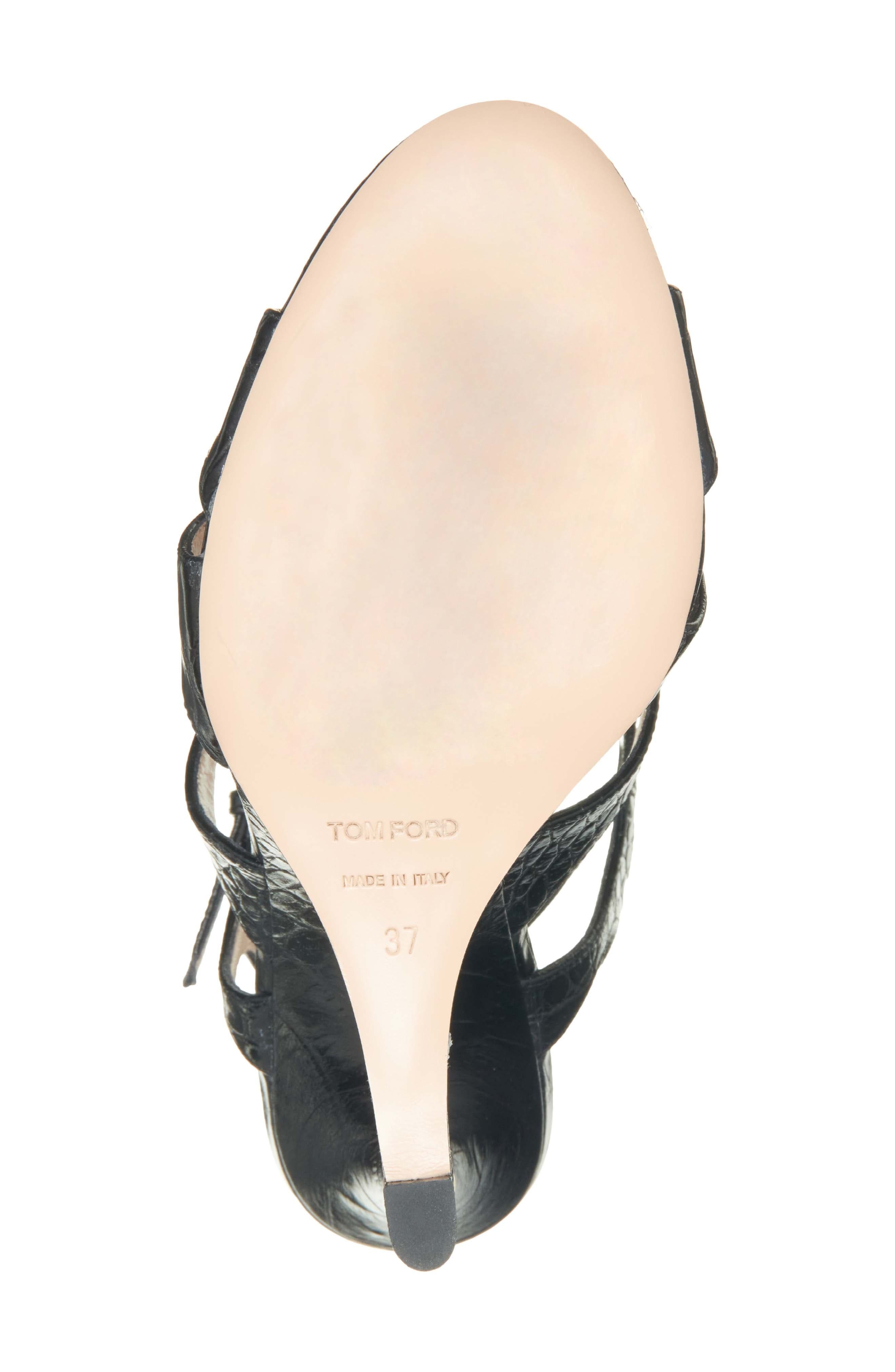 TOM FORD Paradise Cage Croc Embossed Sandal in Black at Nordstrom - 6