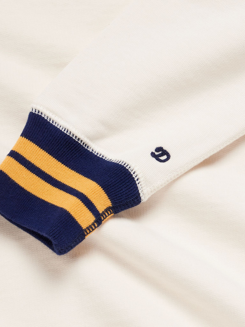 Logo-Embroidered Striped Cotton-Jersey Sweatshirt Sand 4