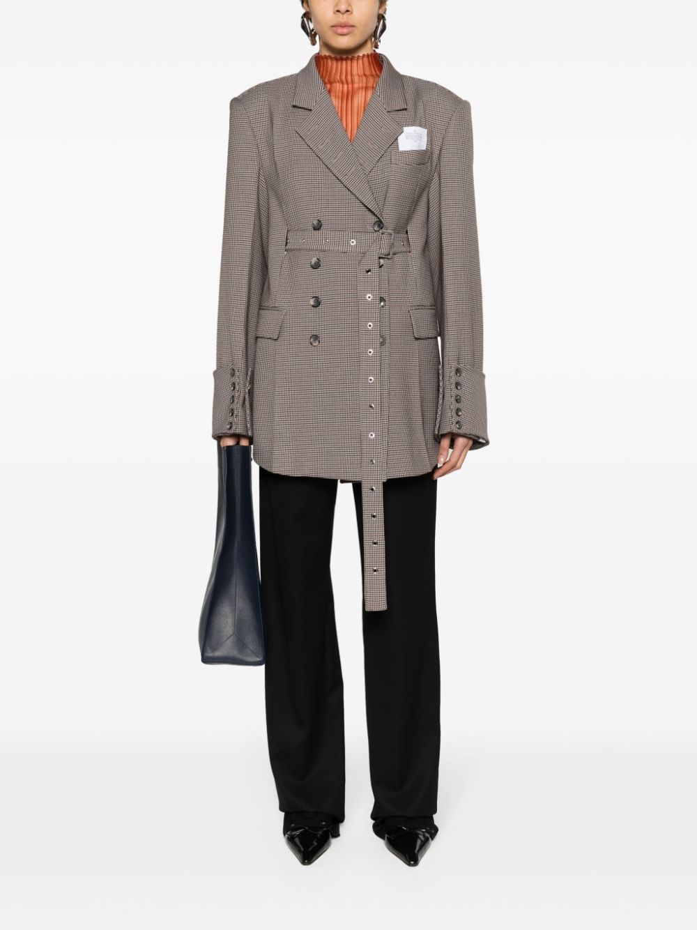 houndstooth double-breasted blazer - 2