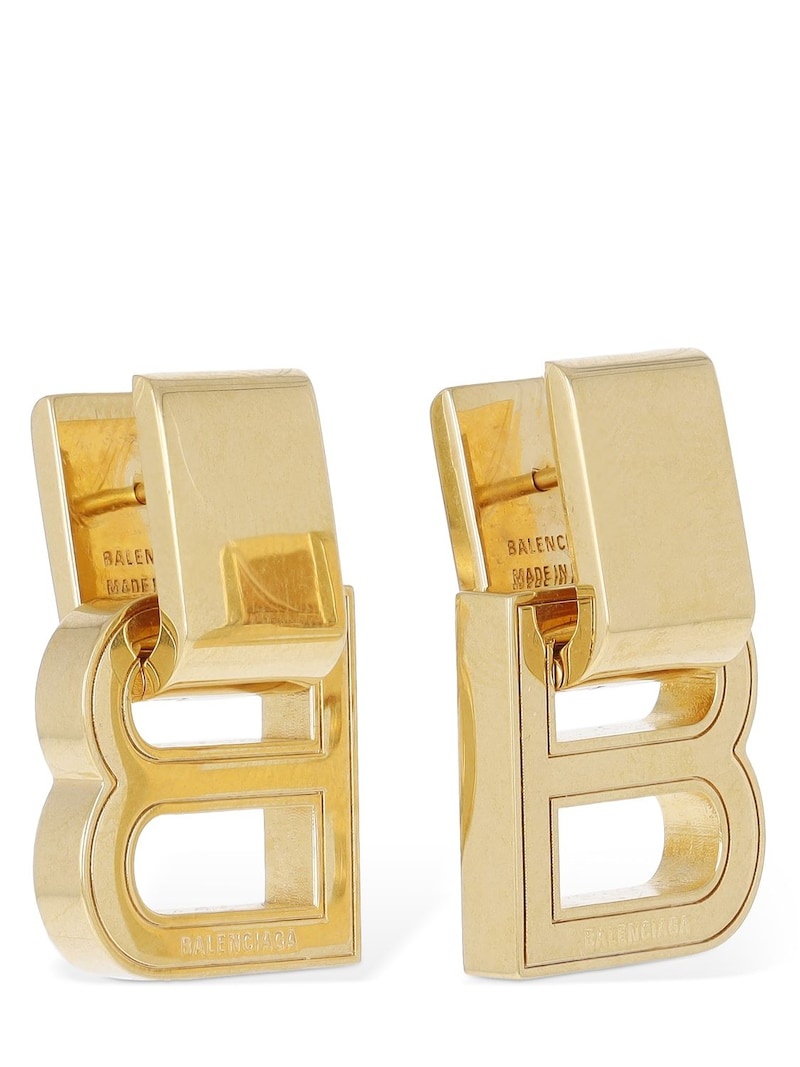 Hourglass brass earrings - 2