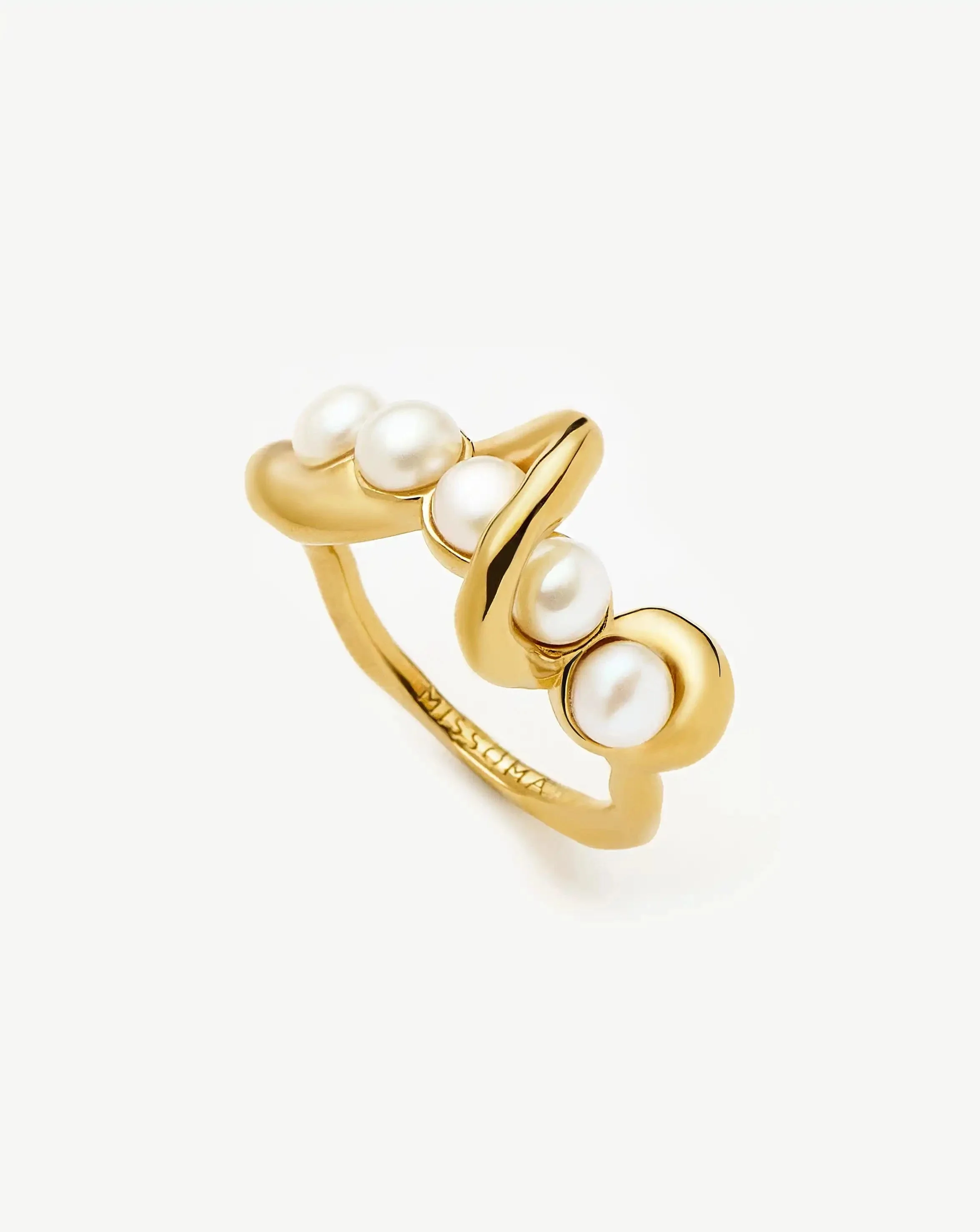 Molten Pearl Twisted Stacking Ring - 1