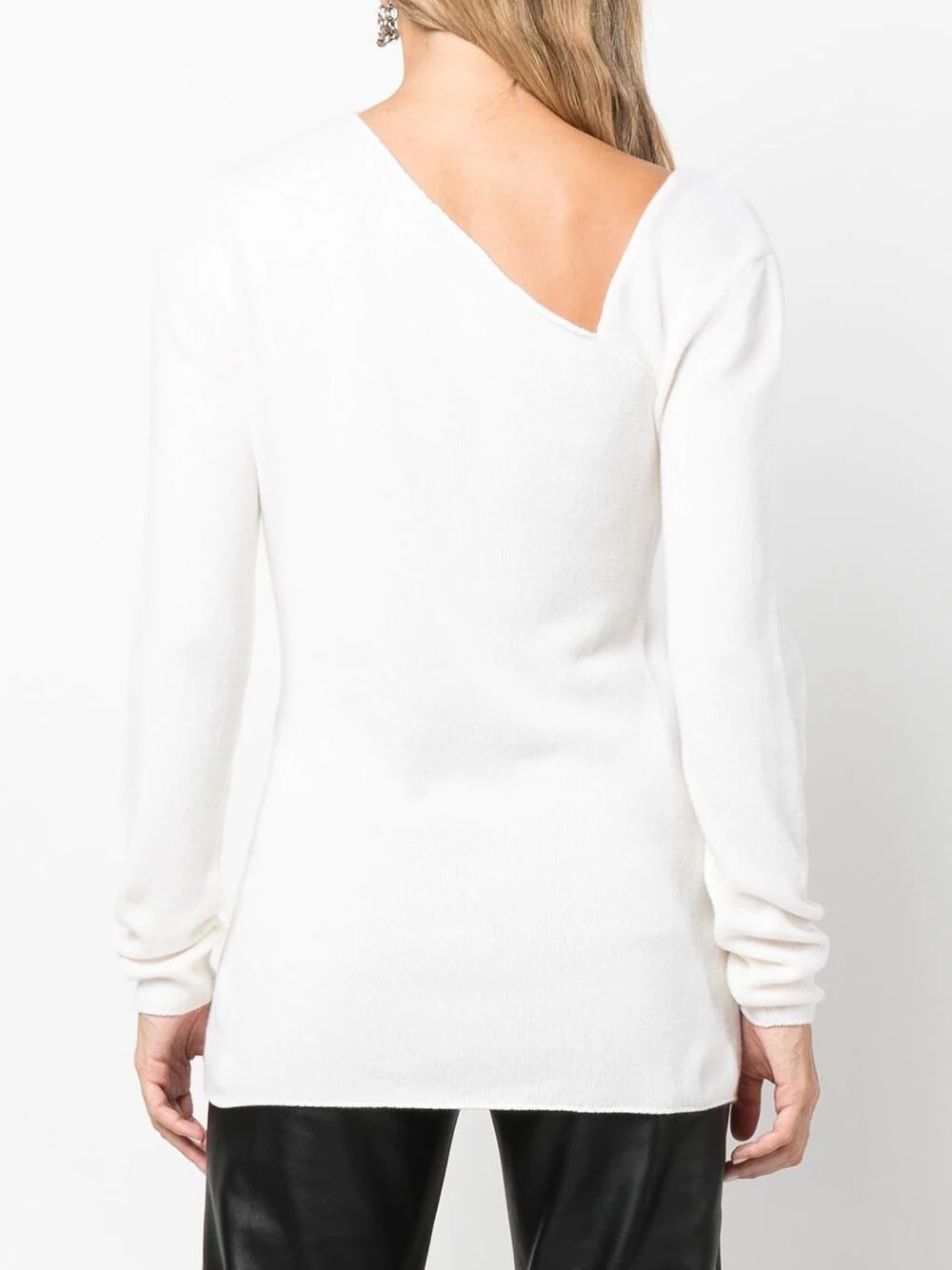 cut-out detail asymmetric-neck jumper - 4