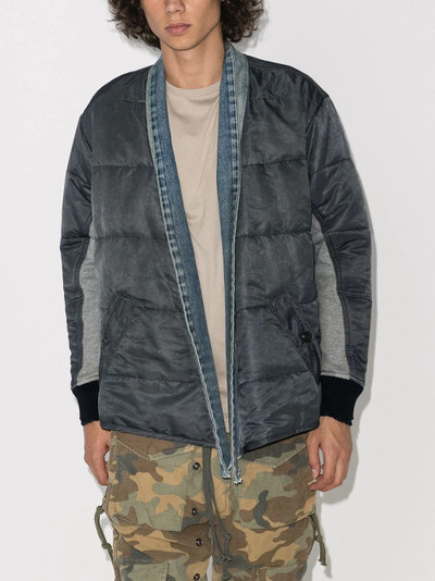 Greg Lauren padded wrap-front bomber jacket outlook