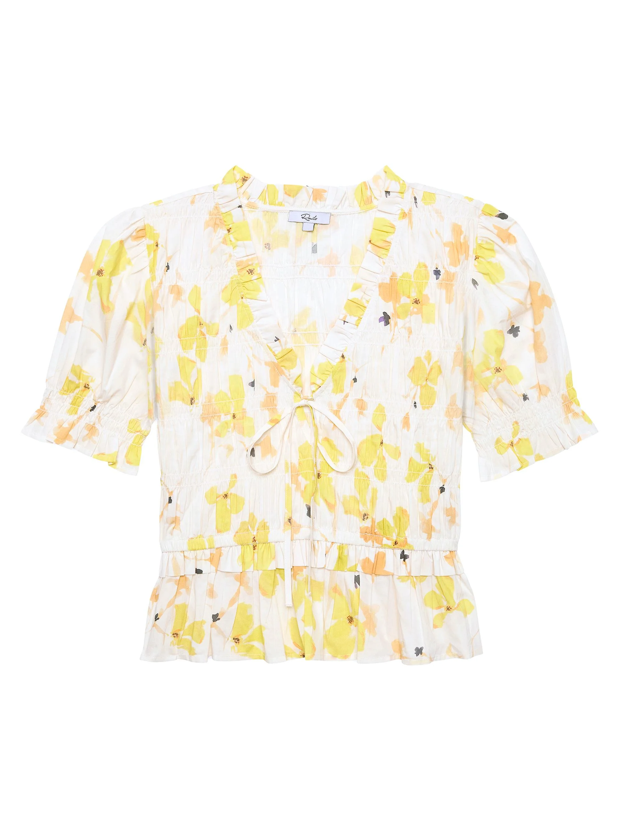 Women's Fontane Floral Cotton Blouse - Tossed Daffodils - 1