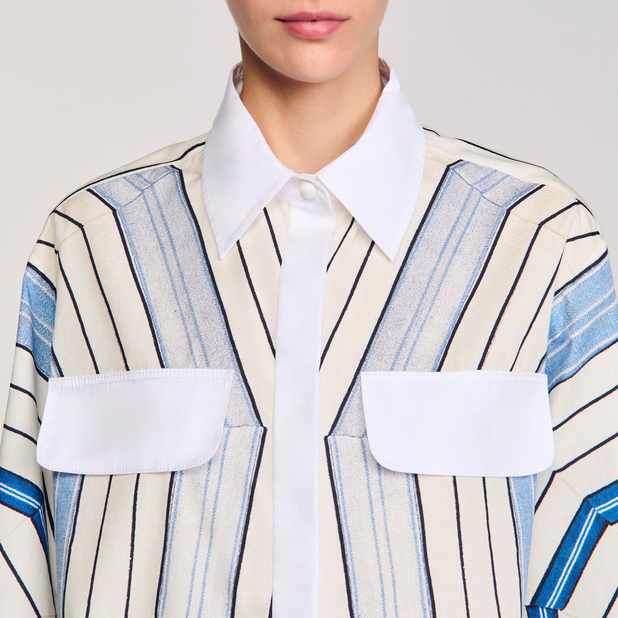 SPIRAL-MOTIF SILK SHIRT - 3