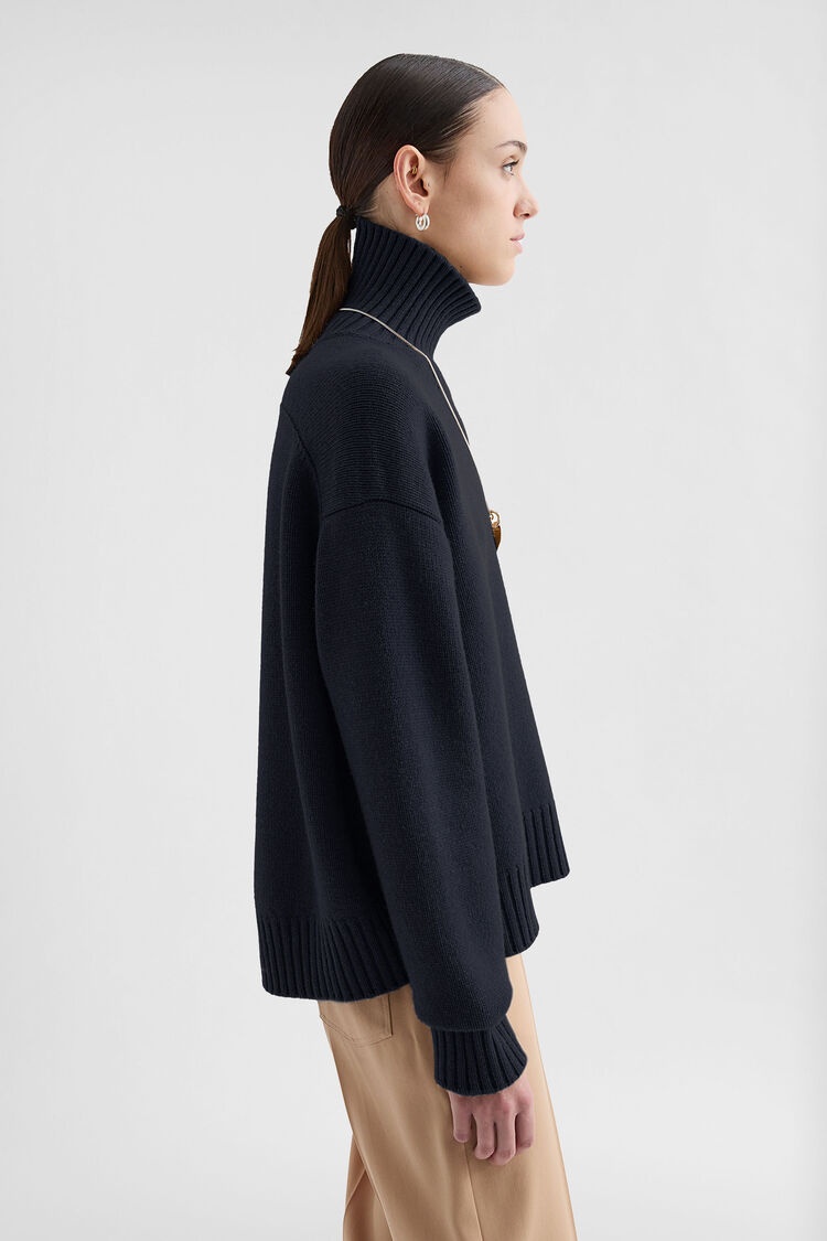 Cashmere Blend High-Neck Sweater - 3
