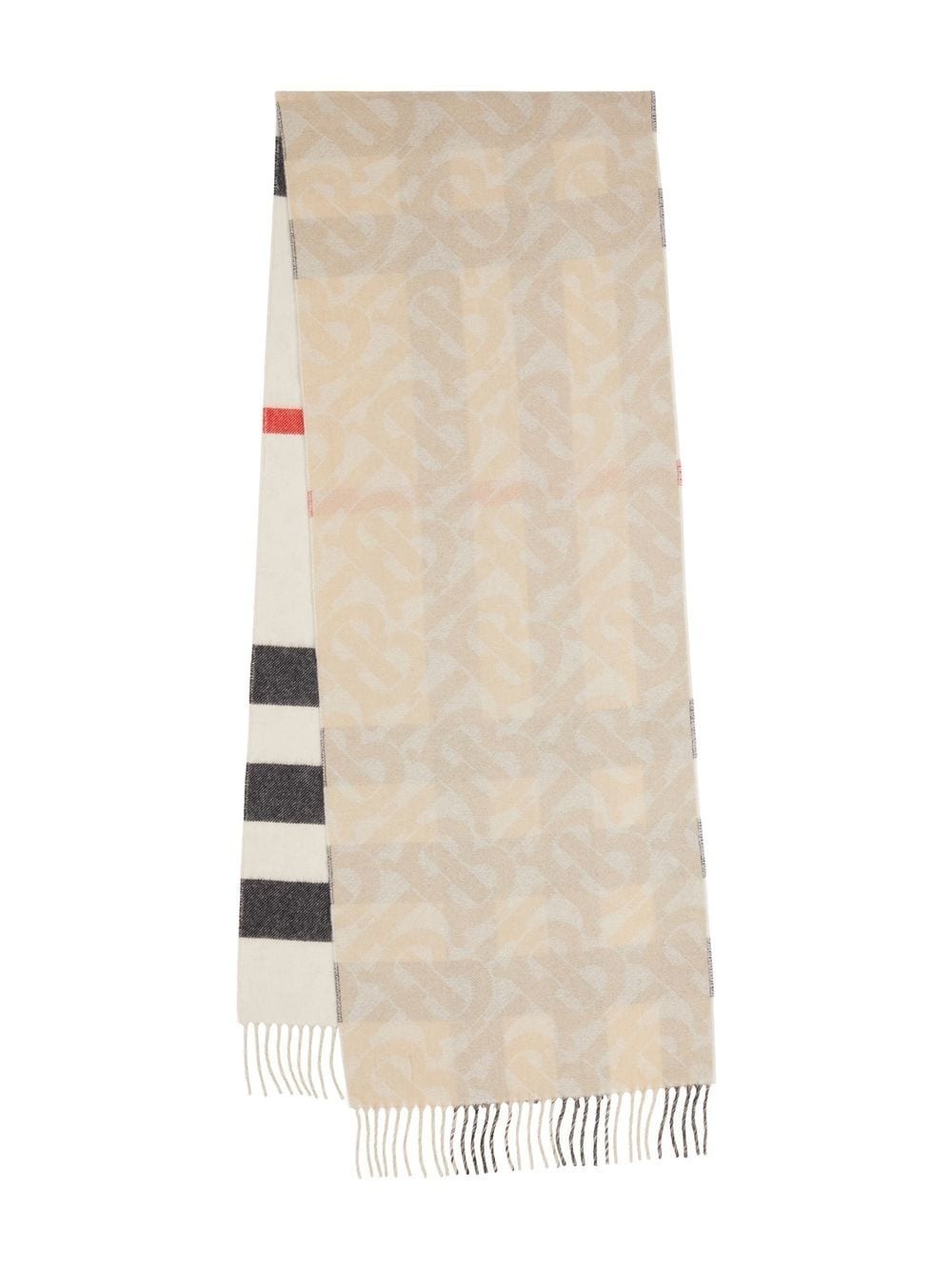 monogram-pattern cashmere scarf - 4