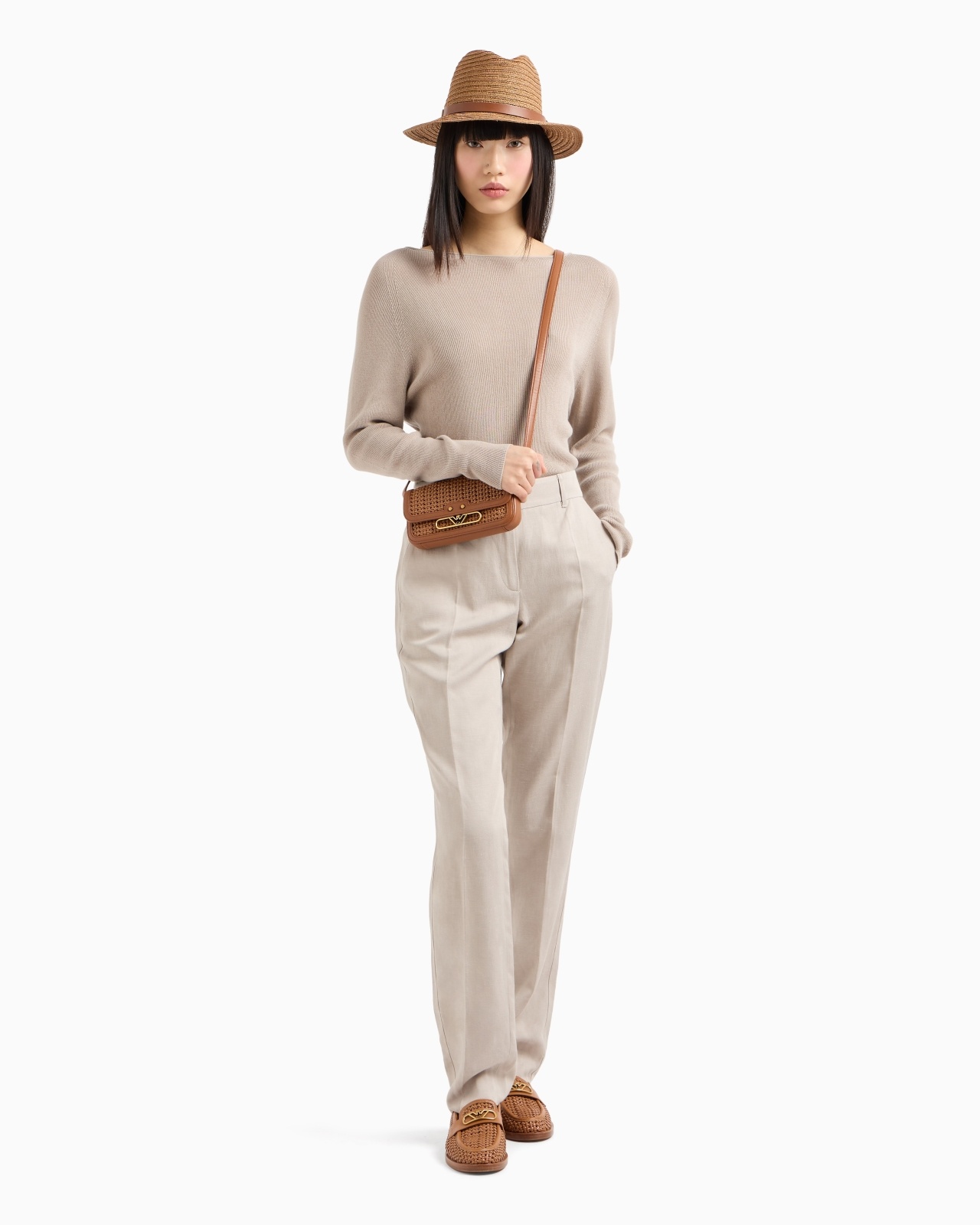 LINEN-BLEND TROUSERS WITH PLEATS - 2