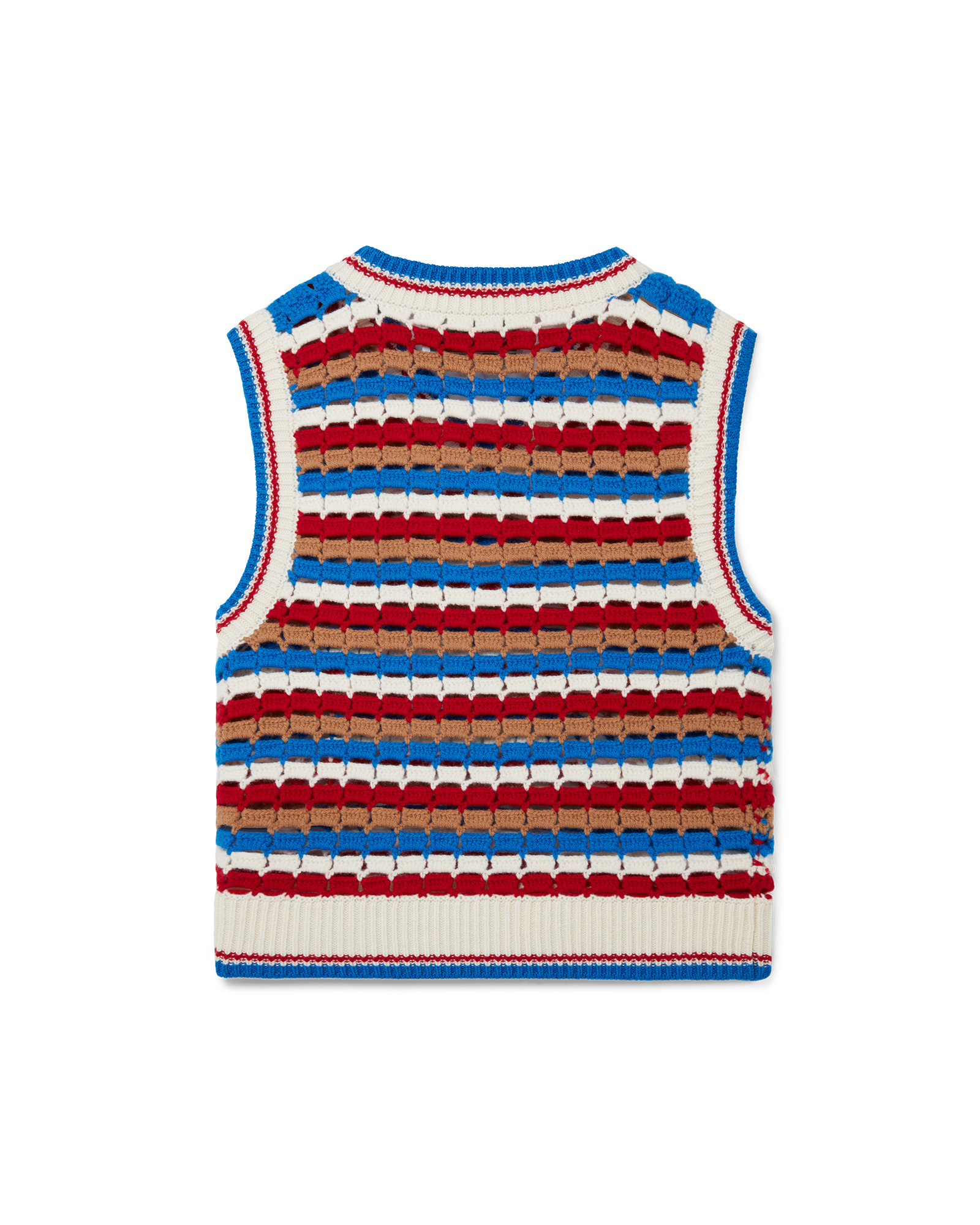 Multi Stripe Crochet Stripe Vest - 2