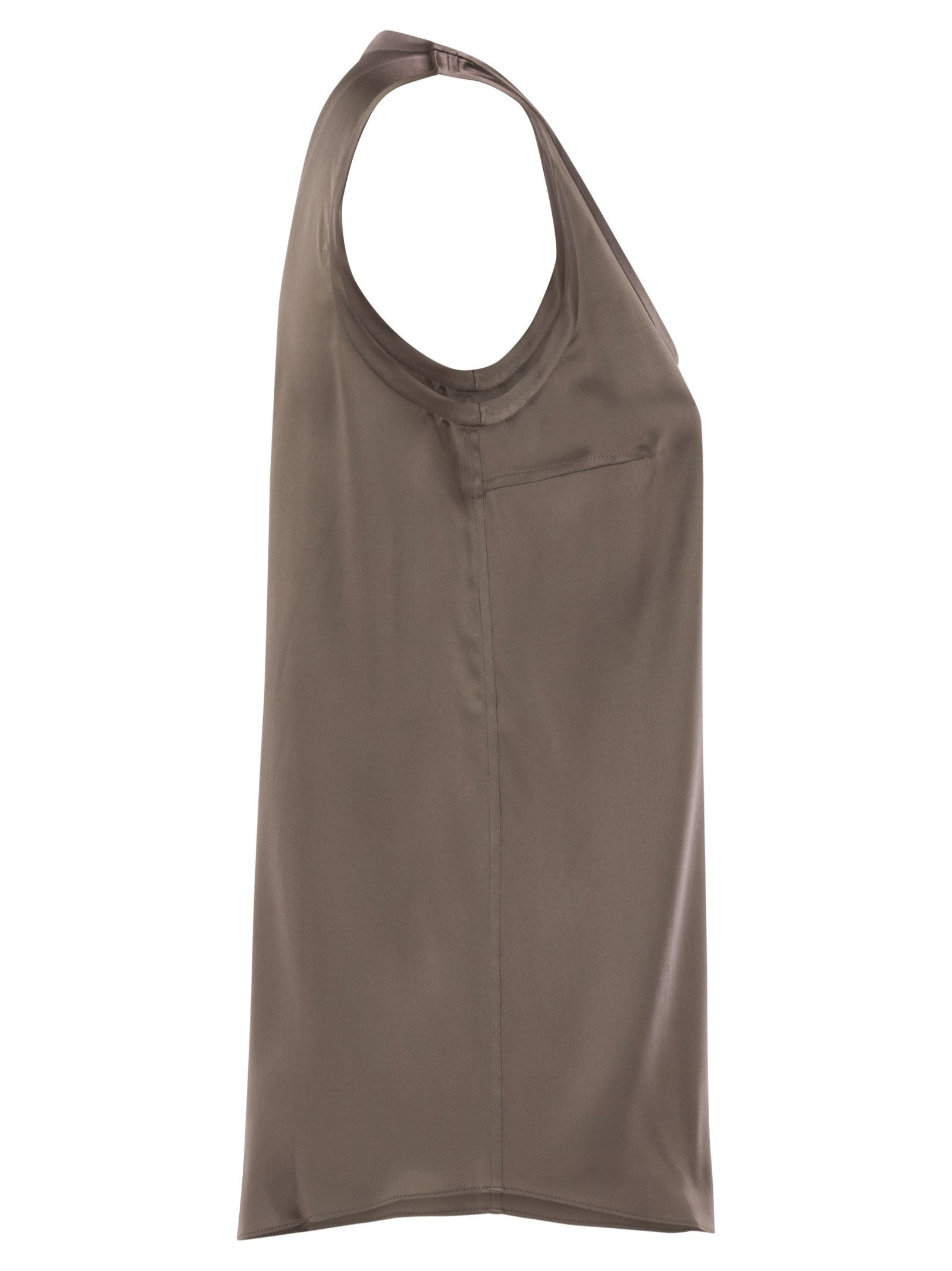 Brunello Cucinelli Women Stretch Silk Satin Top - 3