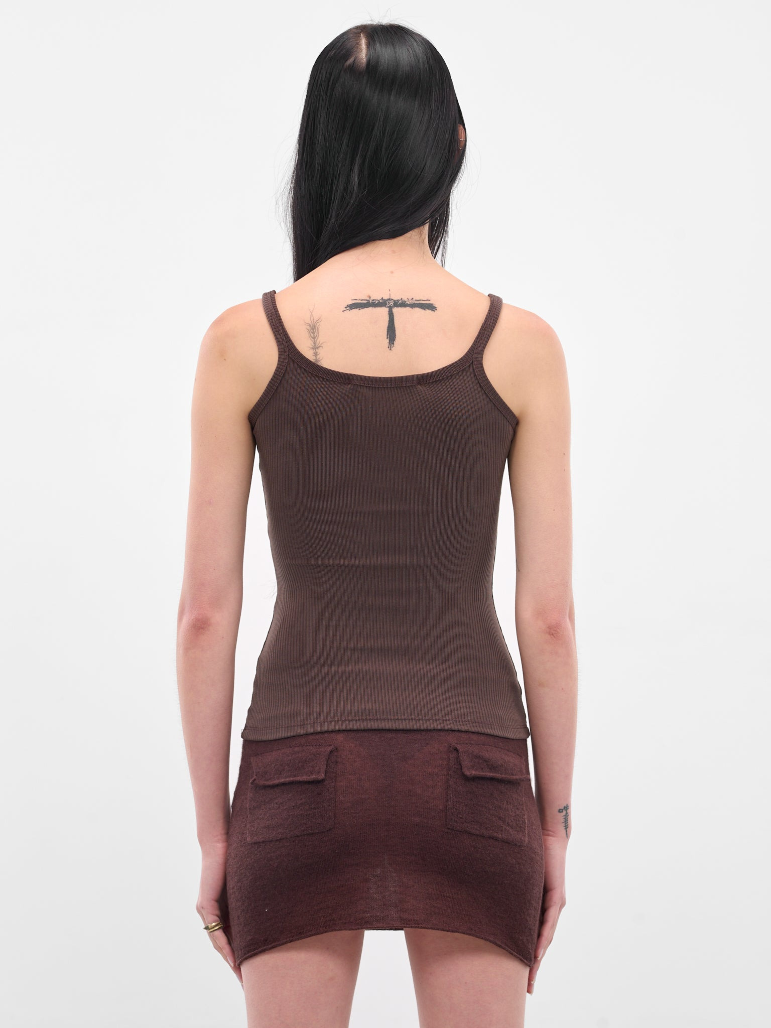Brown Rib-Knit Tank Top - 3