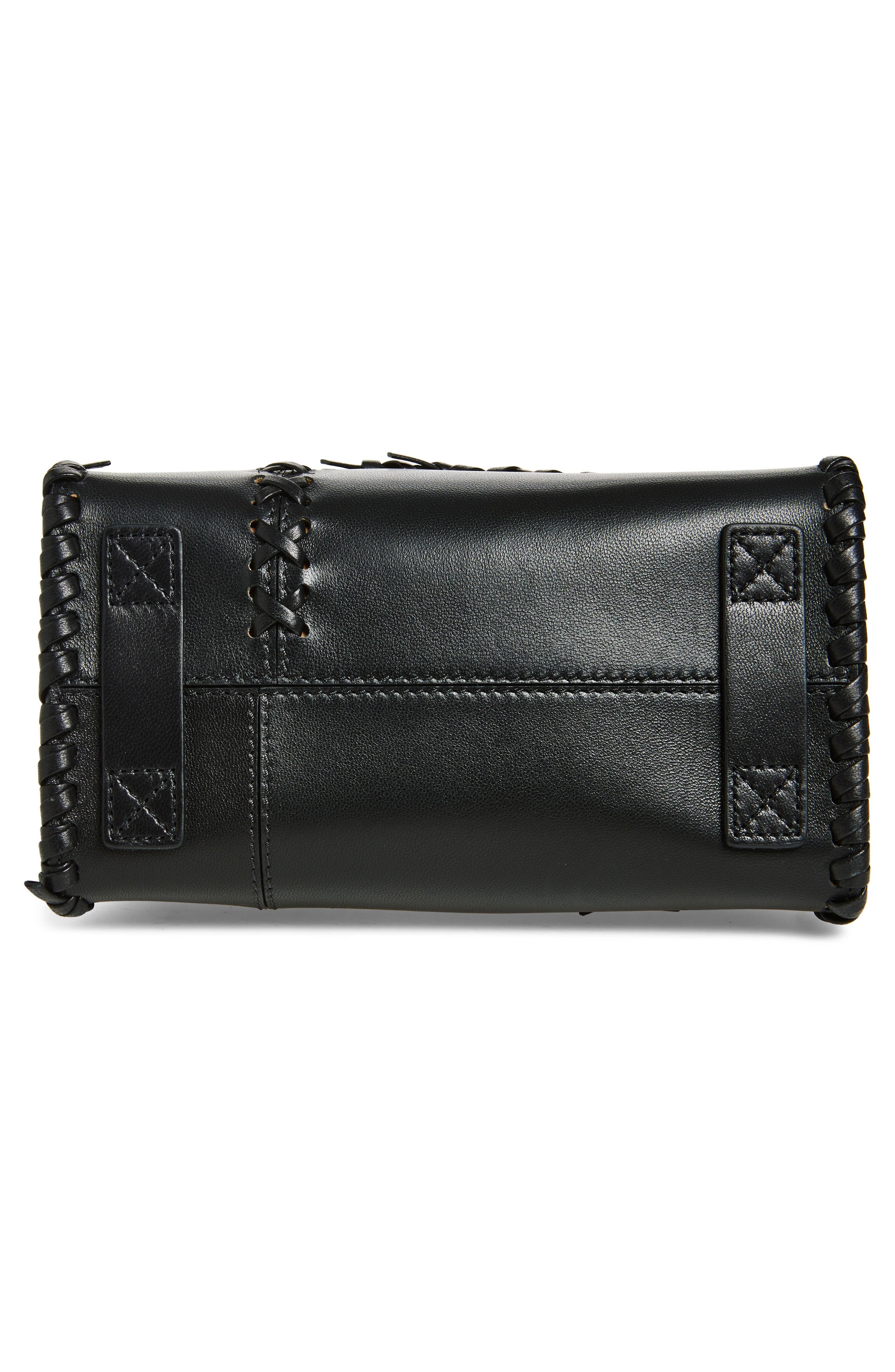 Moschino Tie Me Whipstitch Leather Shoulder Bag in Black Soft Leather at Nordstrom - 7