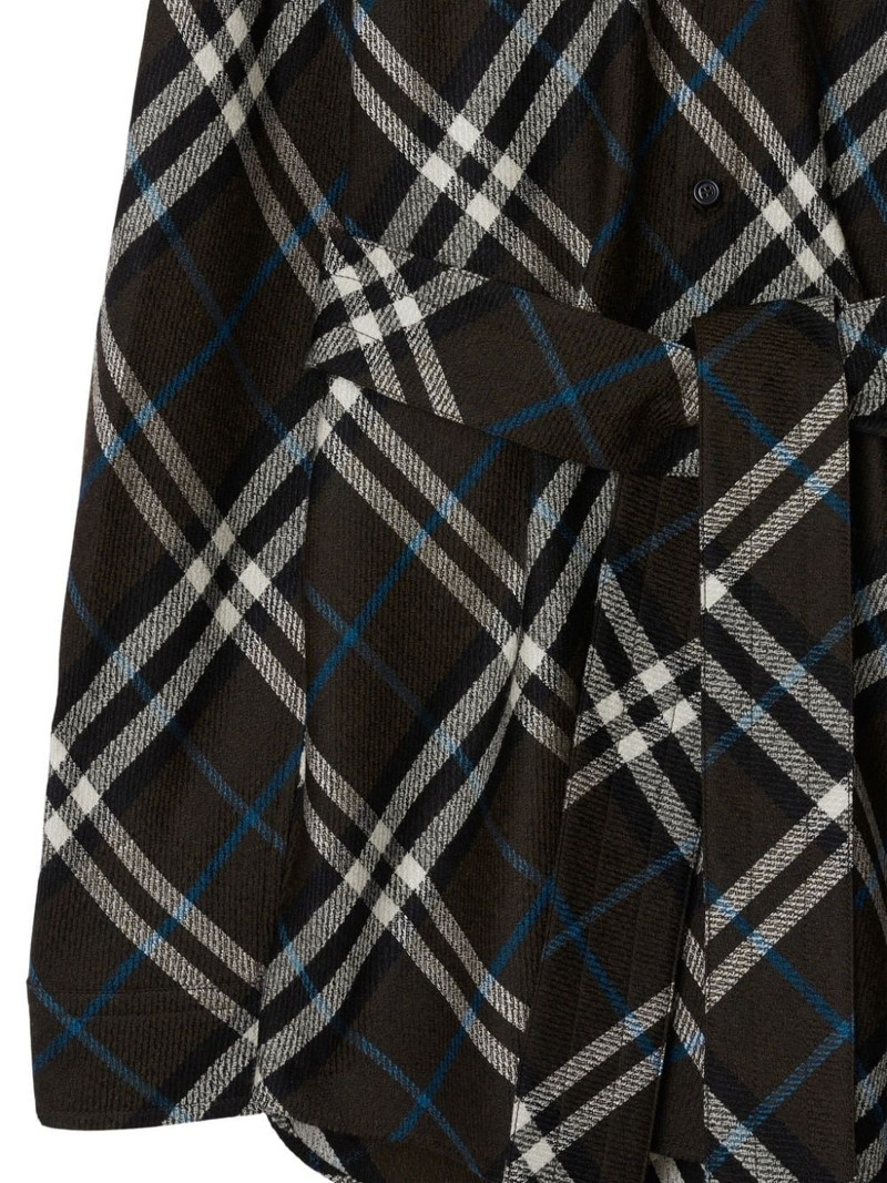 check-pattern belted shirt 3