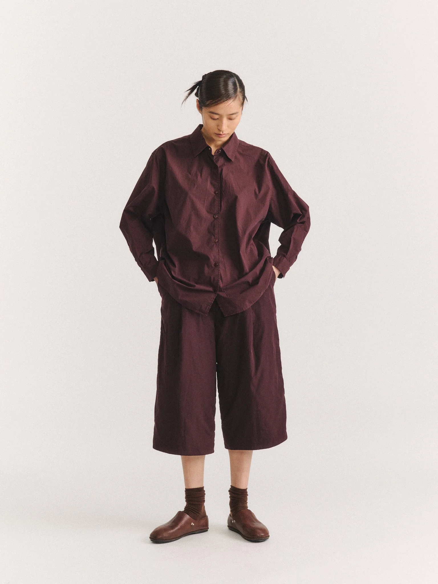 NAOMI SHIRT - L COT - BURGUNDY - 1