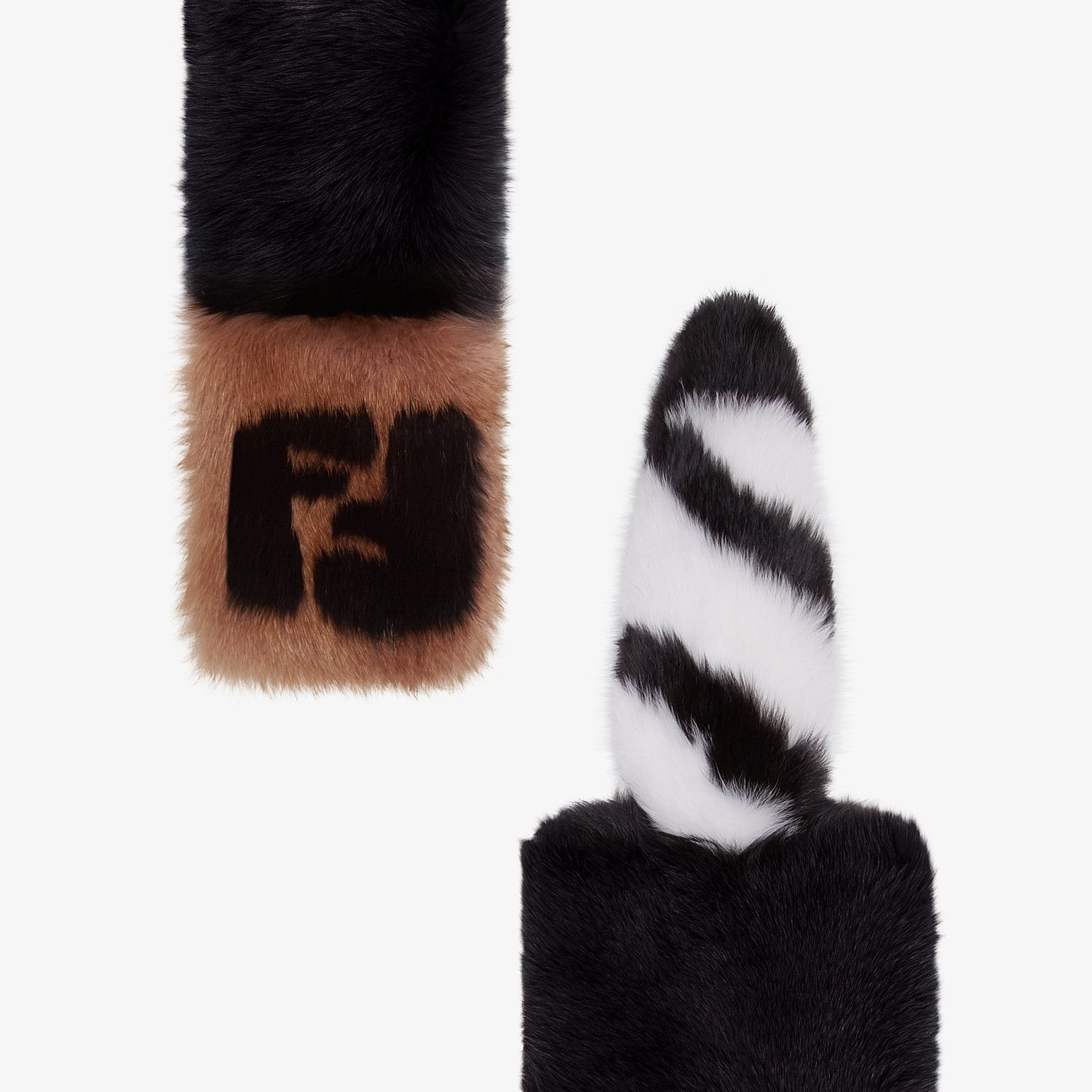 Black fox fur collar - 1