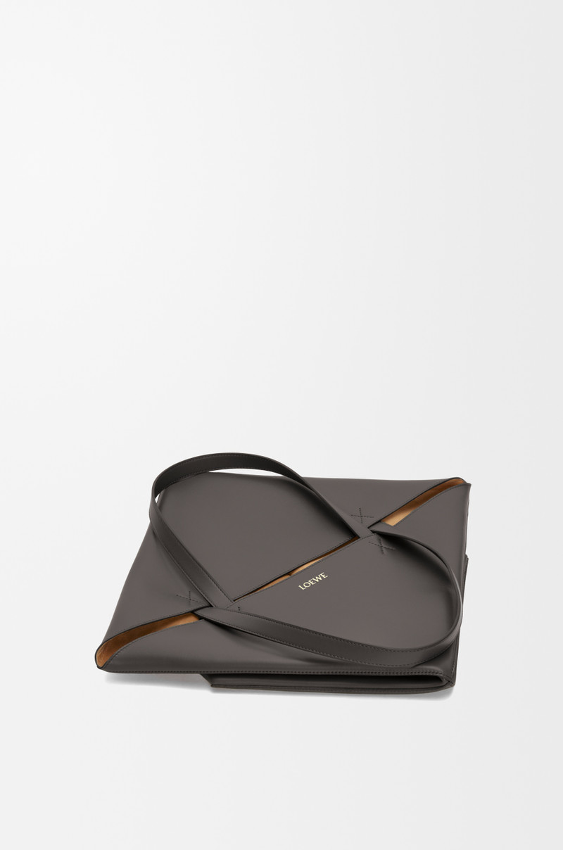 XL Puzzle Fold tote in shiny calfskin 6