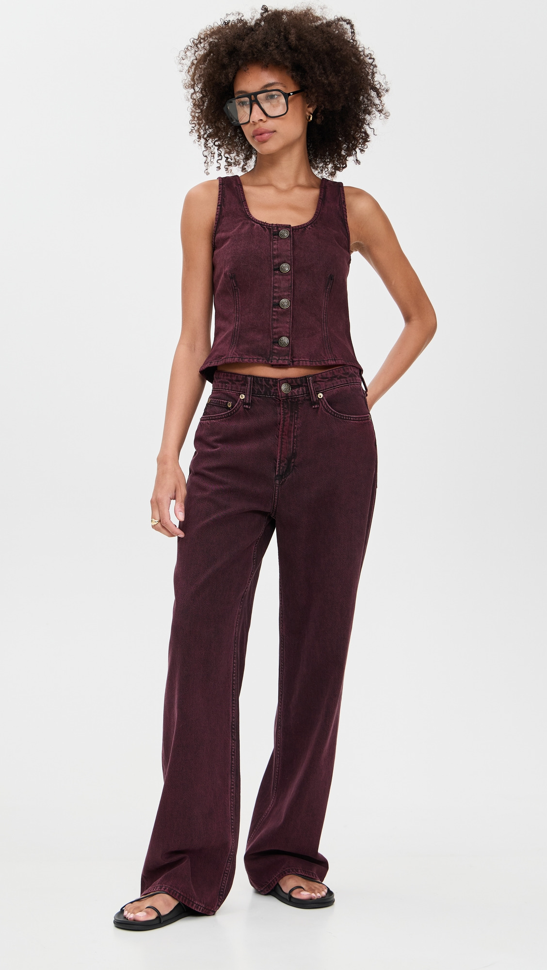 Featherweight Logan Mid Rise Wide Leg Jeans - 4