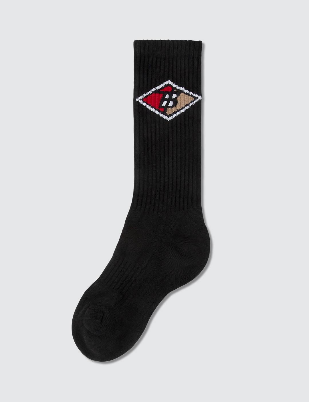 Logo Graphic Intarsia Cotton Blend Socks - 1