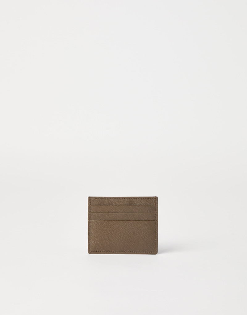 Brunello Cucinelli Grained leather card case outlook