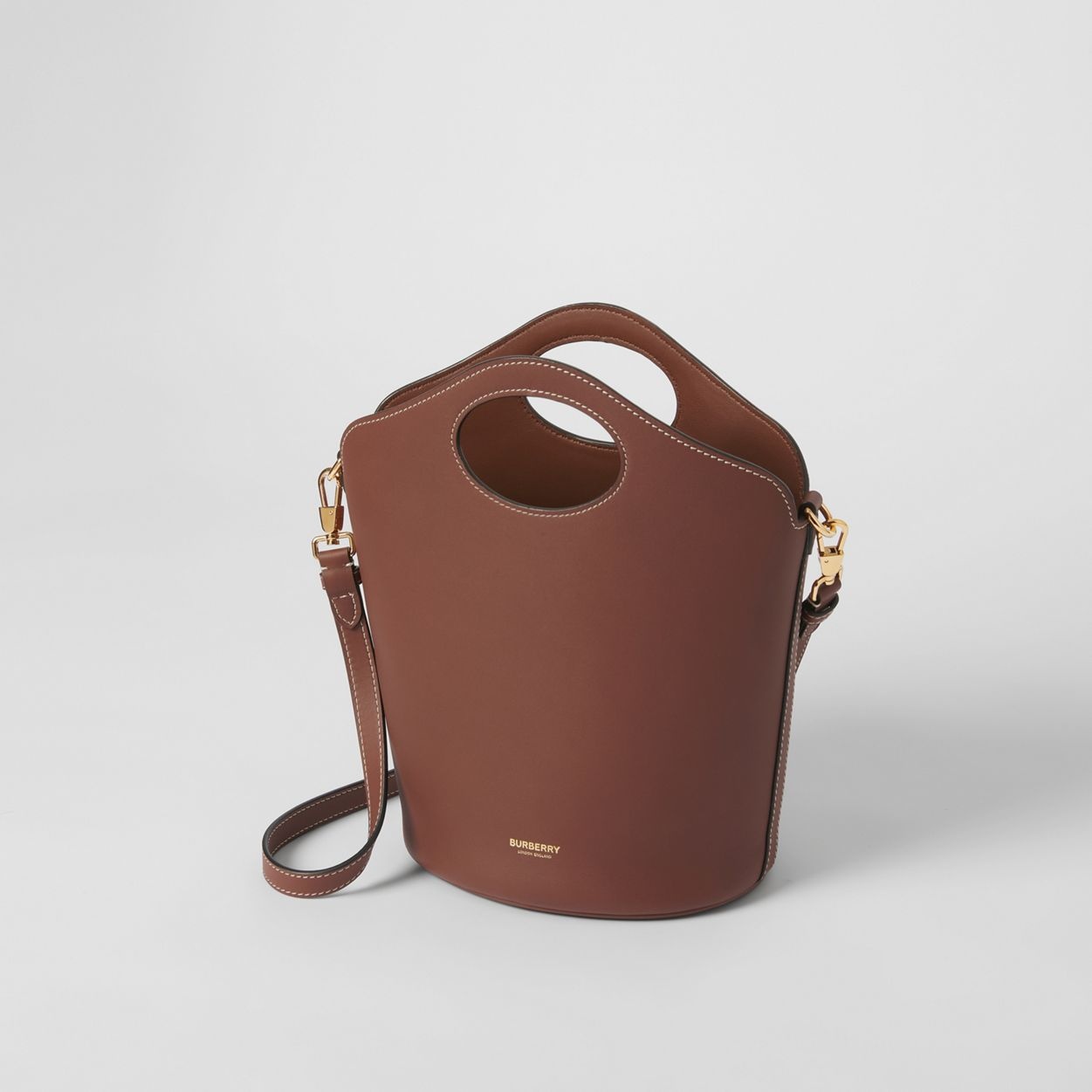 Small Leather Pocket Bucket Bag - 4