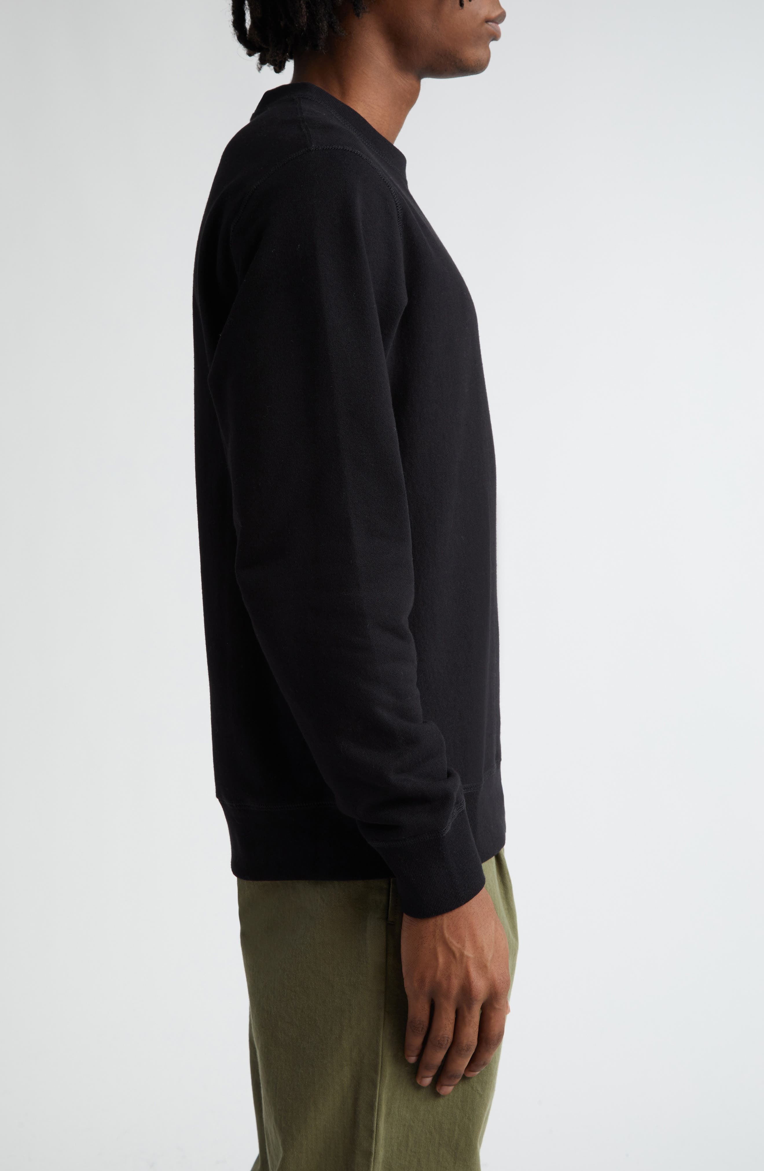 Noah Classic Cotton French Terry Crewneck Sweatshirt in Black at Nordstrom - 3
