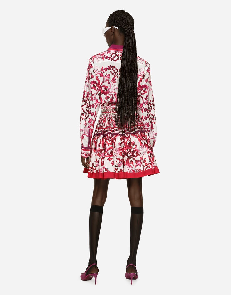 Short Majolica-print poplin skirt - 3