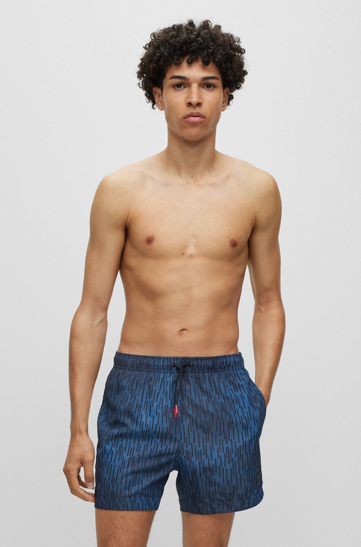QUICK-DRYING SWIM SHORTS WITH SIGNATURE PRINT - 2