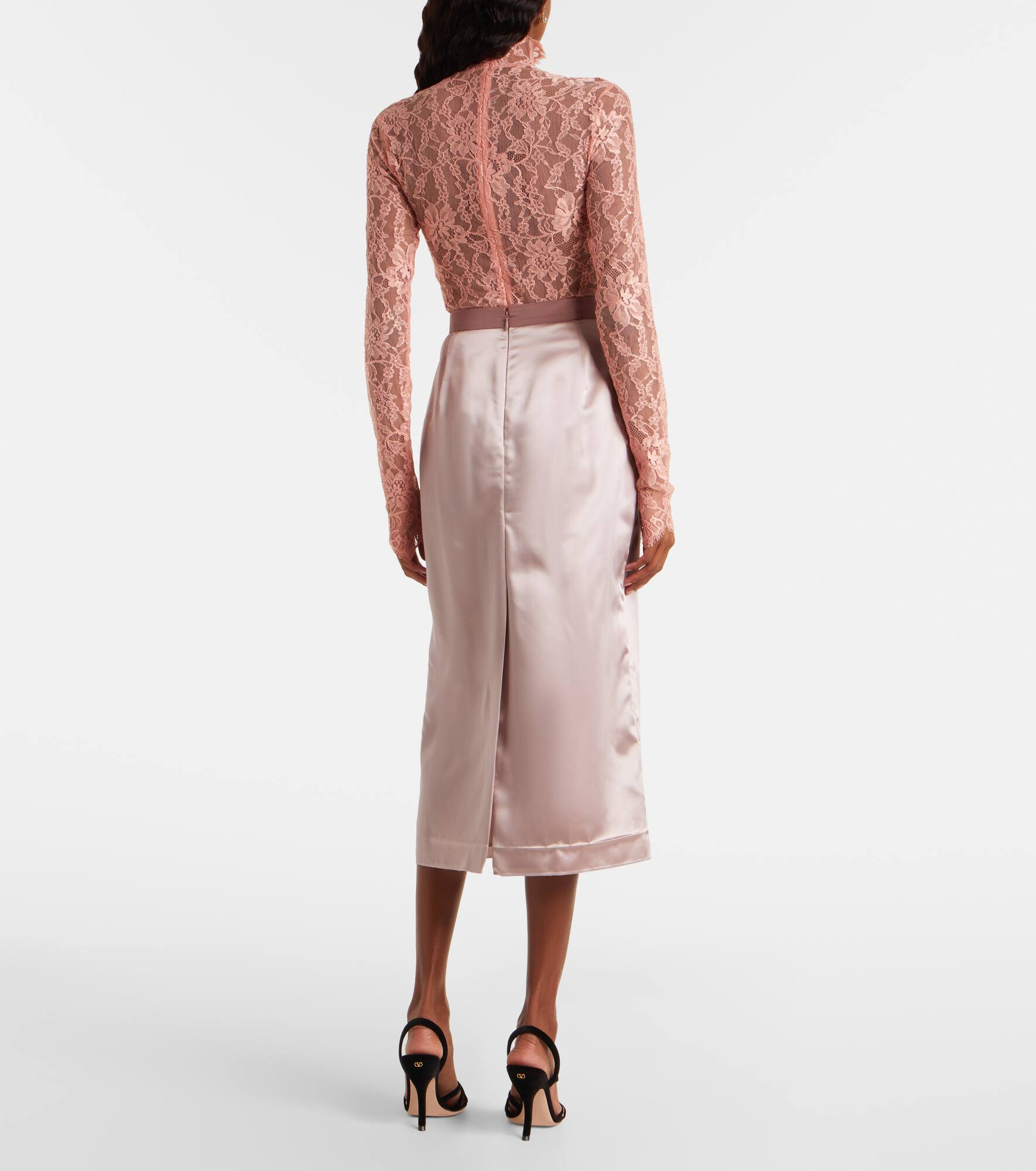 Bow-detail satin midi skirt - 3
