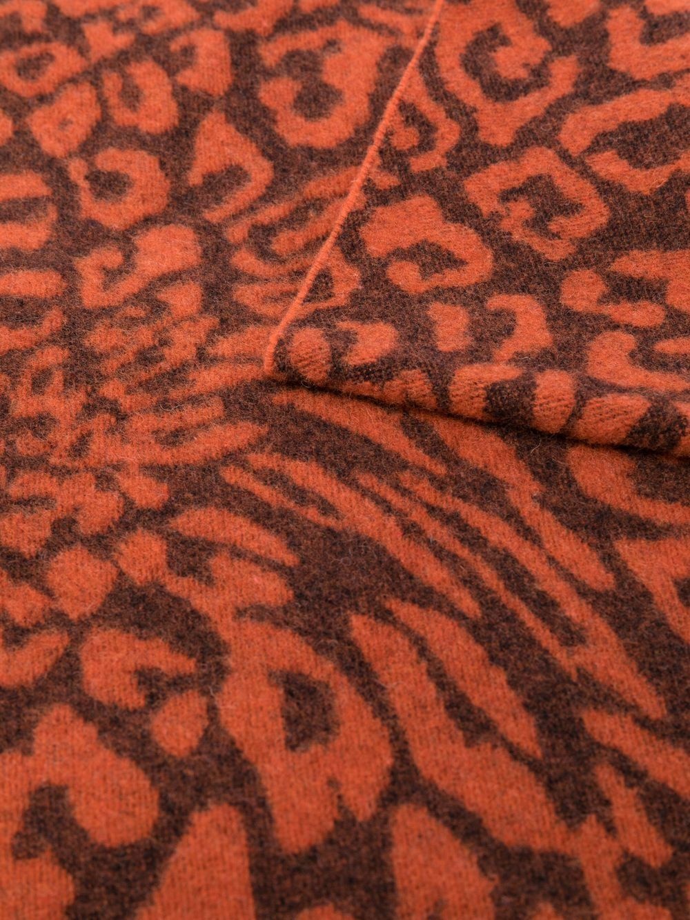 leopard print knit scarf - 3