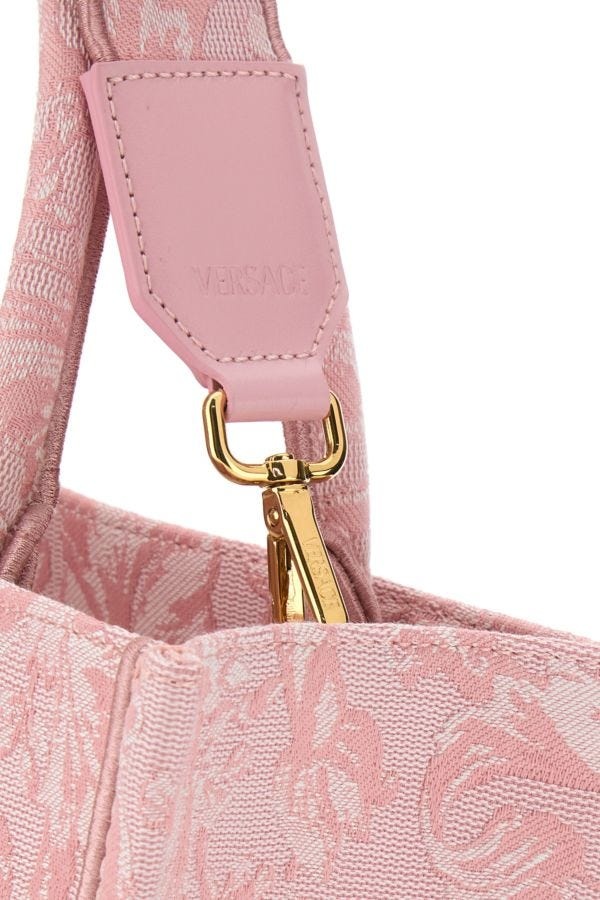 トートバッグ VERSACE Embroidered Fabric Mini Athena Handbag Barocco Athena Small Tote Bag Print | VERSACE US