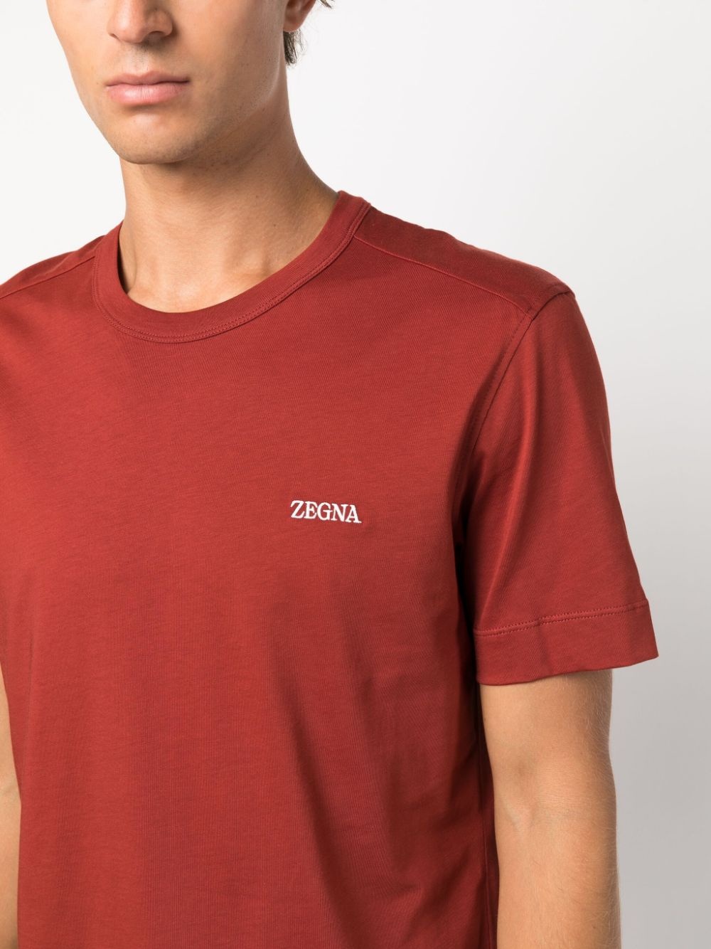 logo-embroidered cotton T-shirt - 5