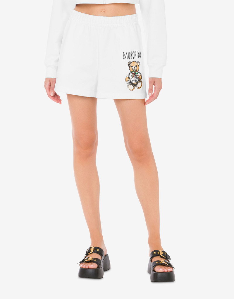 Moschino DRAWN TEDDY BEAR ORGANIC FLEECE SHORTS outlook