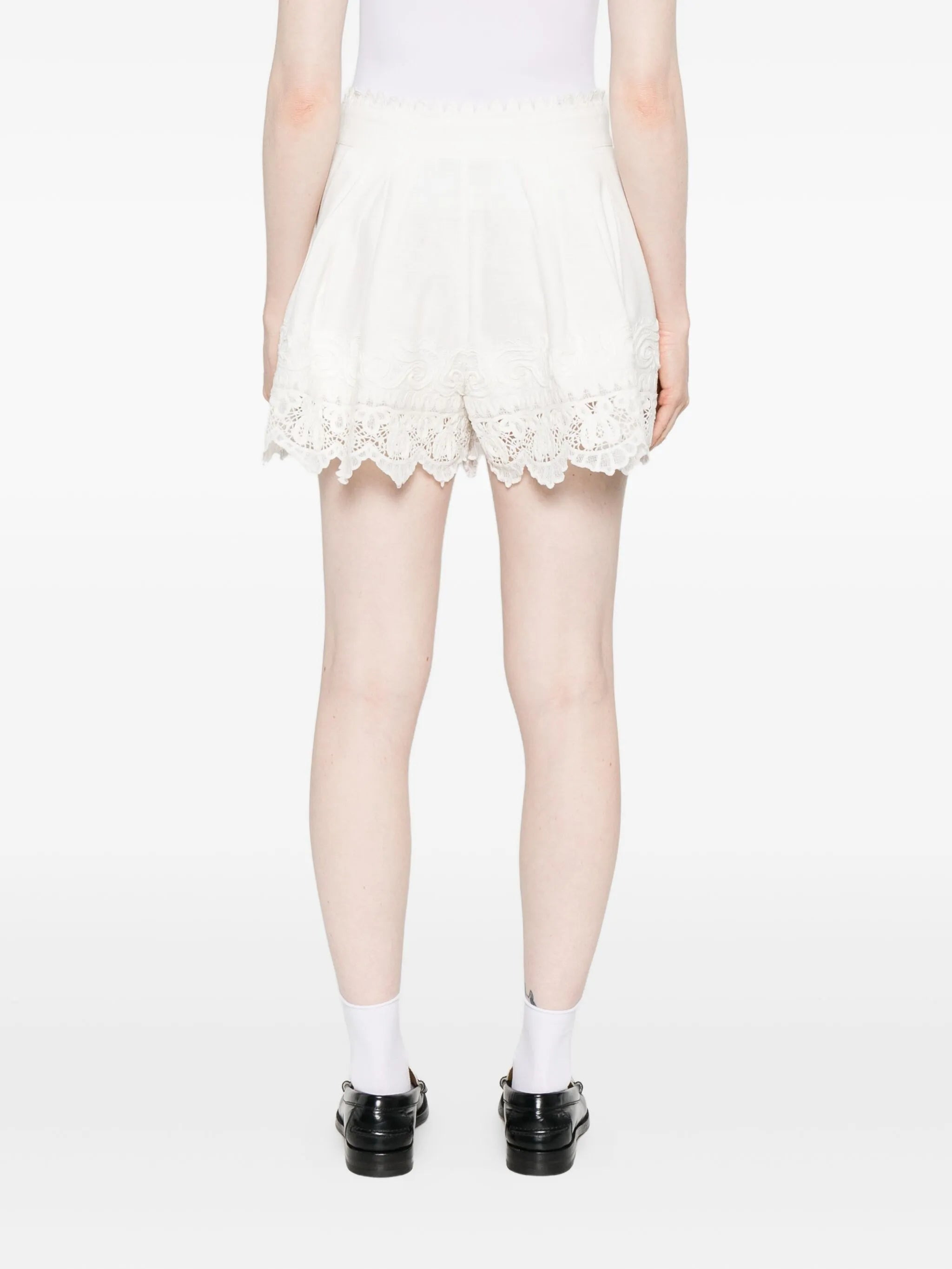 Sea Lace-trimmed Pleated Shorts - 5