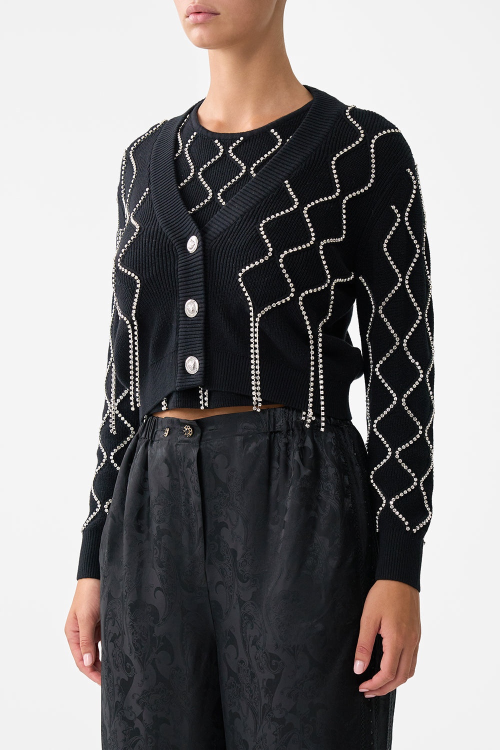 CROPPED KNIT CARDIGAN - 5