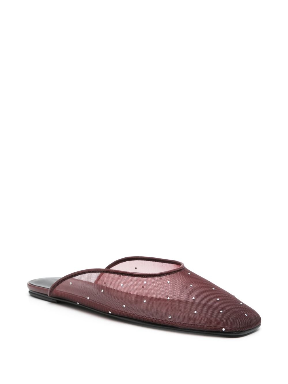 crystal-embellished mesh mules - 2