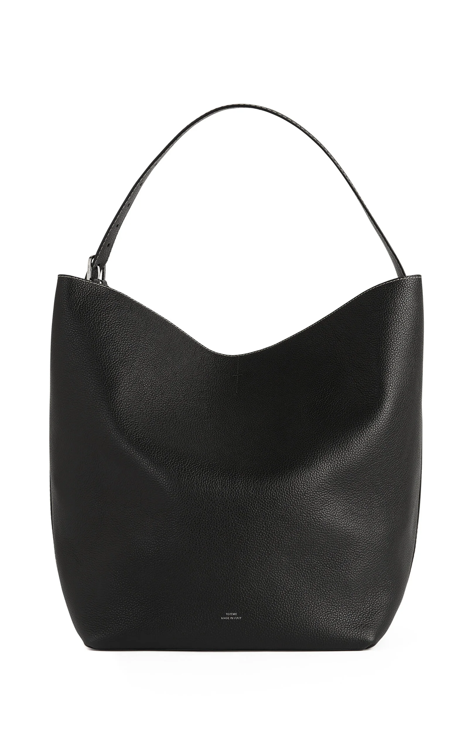 Belted Leather Tote Bag black - 1