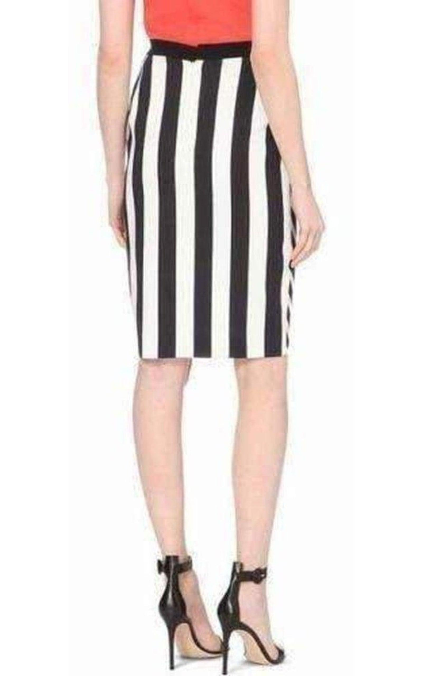 Striped Stretch Crepe Skirt - 3