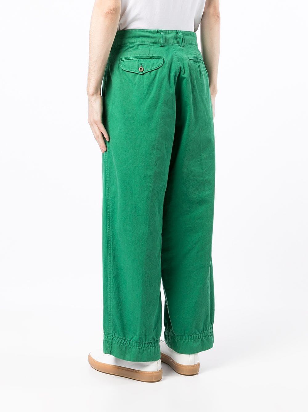 cotton wide leg trousers - 4