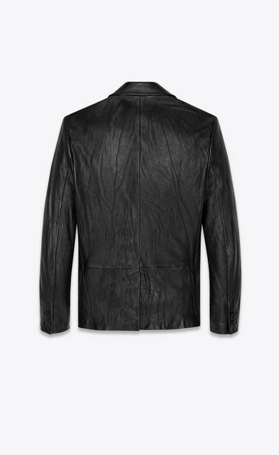 SAINT LAURENT double-breasted jacket in vintage crinkled leather outlook