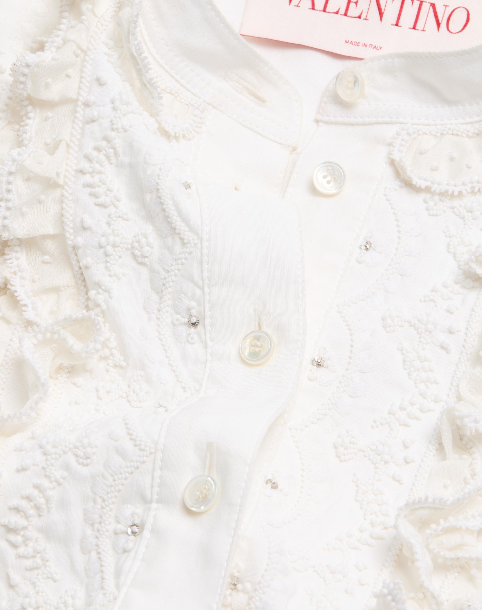EMBROIDERED COTTON AND LINEN TOP - 8