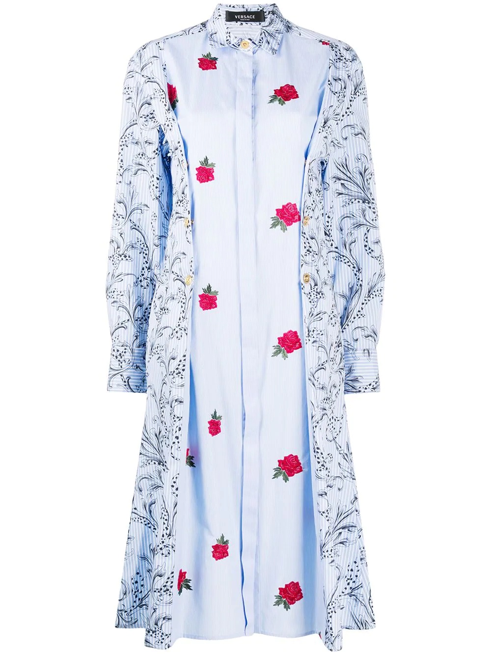 Barocco print shirt dress - 1