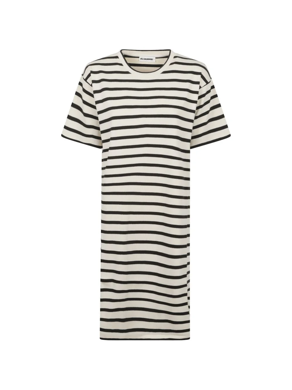 striped short-sleeve midi dress - 1