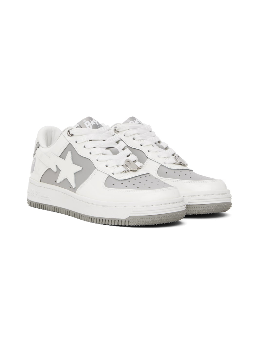 White & Gray STA #6 Sneakers - 4