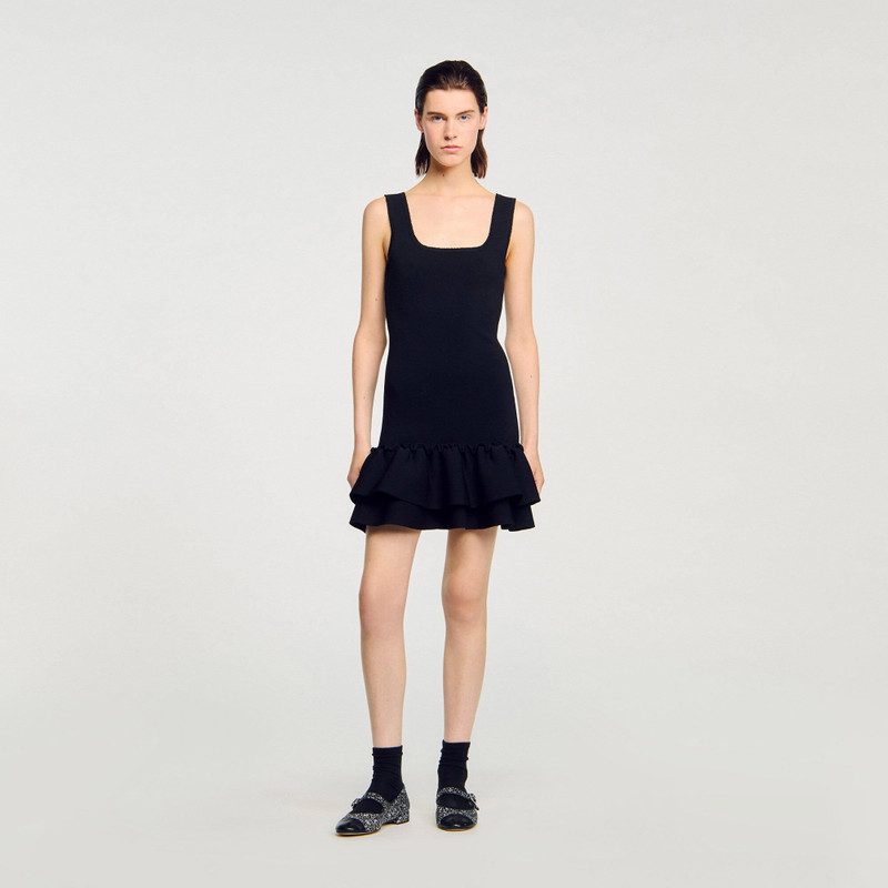 Sandro MINI KNIT DRESS WITH RUFFLES outlook